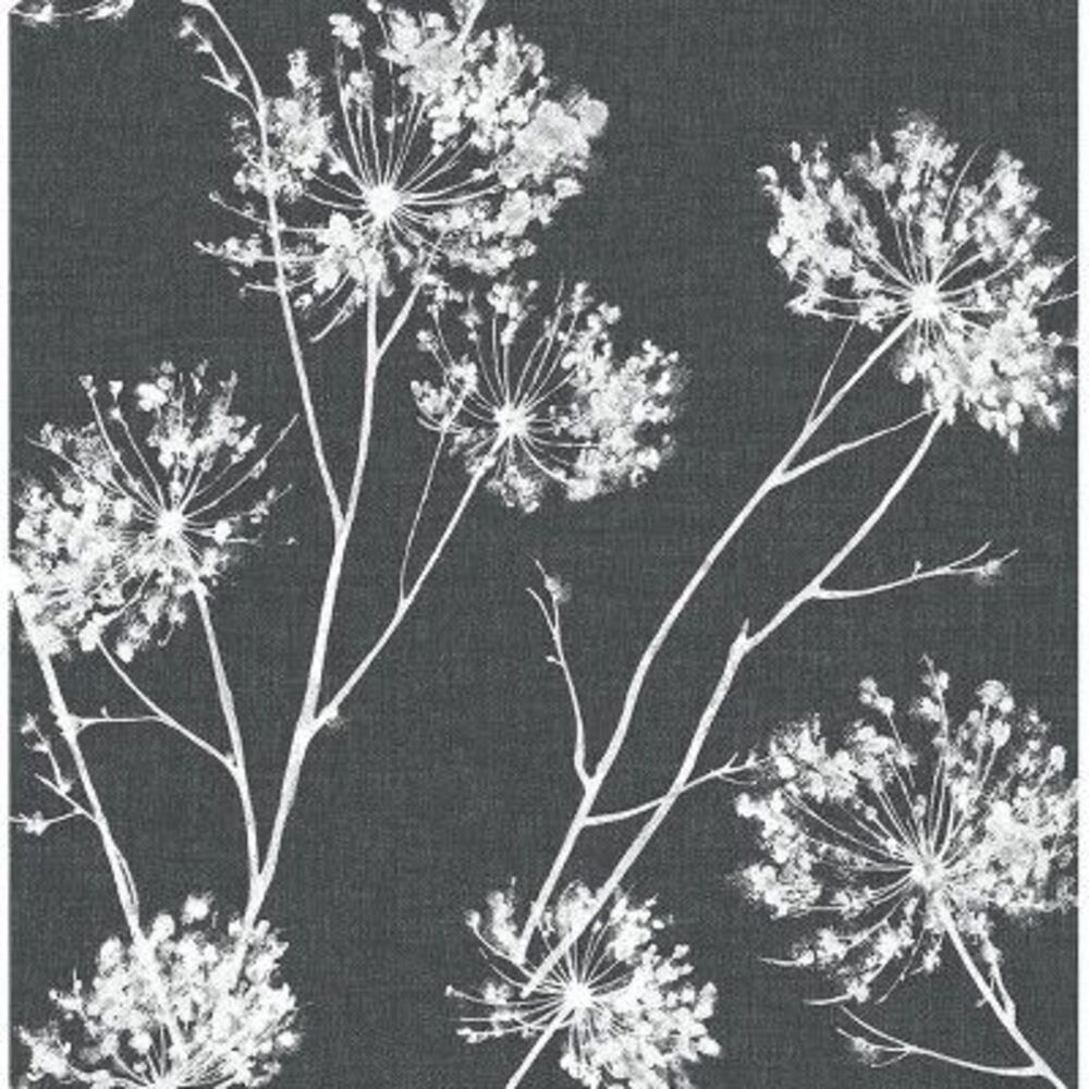 NextWall -  One O'Clock Botanical Peel and Stick Wall Gray